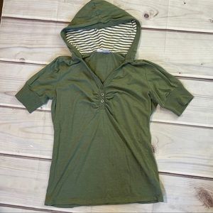 Army Green Hooded Juniors Top